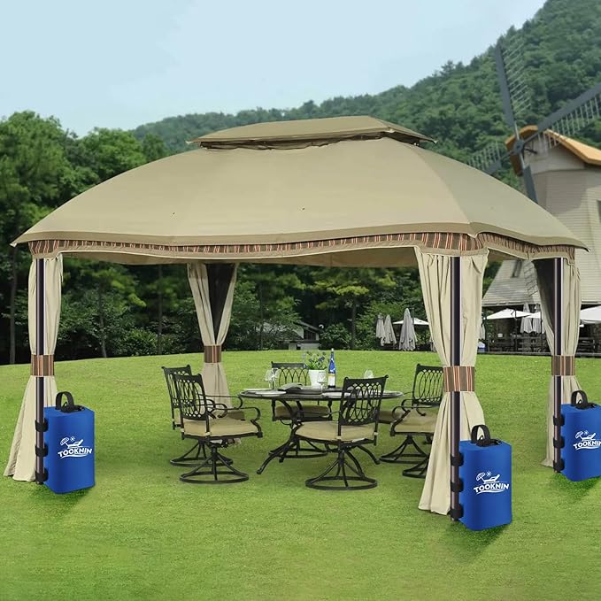 Canopy Tent Weight,88 LBS Canopy Weights Water Bags, Gazebo Weights Heavy Duty Leg Weights for Pop Up Canopies Outdoor Shelter Umbrella Pool Ladder,Set of 4, Blue