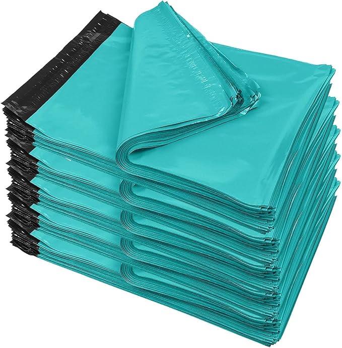 iMBAPrice 500-Pack Teal Poly Mailers 9x12 Inch #3 Color Poly Mailing Envelopes Bags, Self Seal Adhesive Waterproof and Tear Proof (Total 500 Bags)