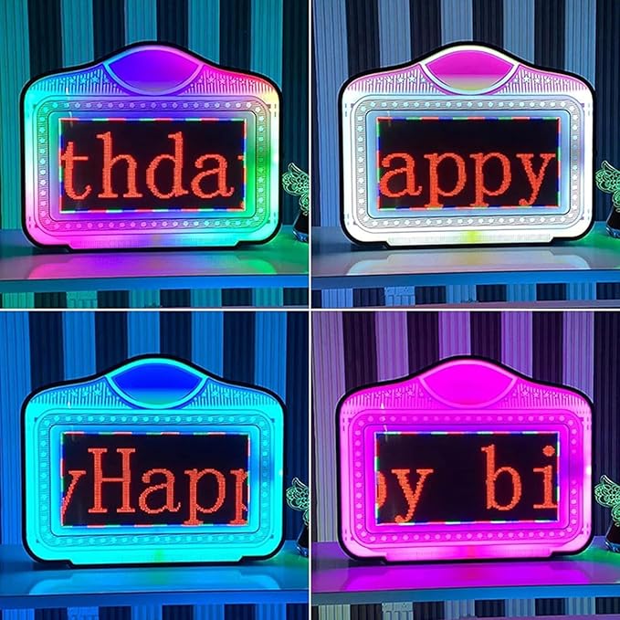 LED Letter Bottle Presenter, VIP Bottle Service Sign Color Display Lights with APP Programmable Scroll Play, Hand Holding Light Box Sign for Party, Bar & Night Club (Programmable)