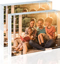 Egofine 8x10 Acrylic Frames 2 Pack, 20mm Thicker Frameless Clear Picture Frames, Double Sided Magnetic Picture Frames, Free Standing Desktop Display