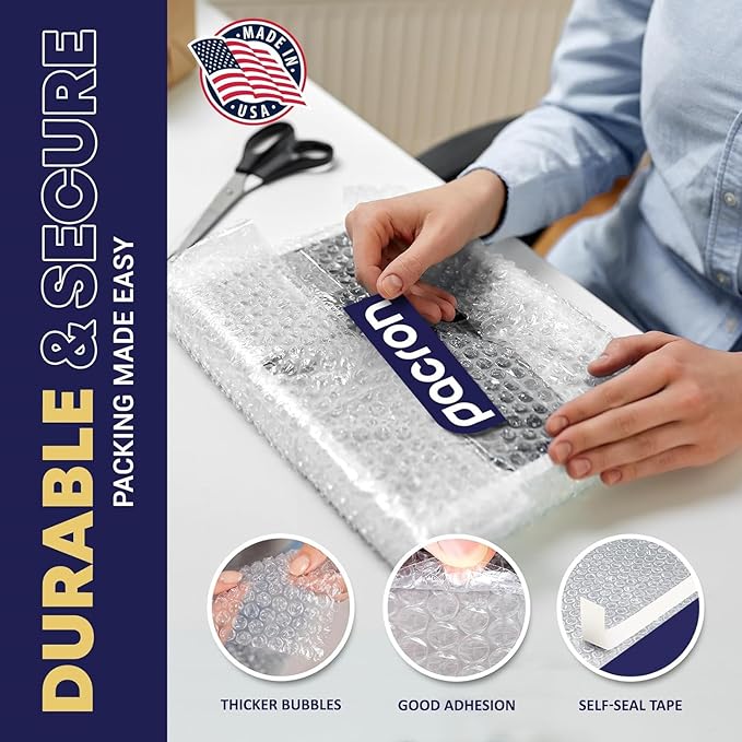 550 Pcs Clear bubble out Bags, 4x7.5 Bubble pouches, Self-Sealing clear bubble mailer Bubble bags for Shipping, Packing, Storage, Moving, Bubble Cushioning Wrap Bags