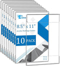 EHWINE 10 Pack 8.5x11 Wall Mount Acrylic Sign Holder, Wall Signs Photo Menu Flyer Display Holders, Plastic Clear Acrylic Frames for Office Home Hotel Business Store (with Adhesive Tape)