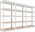 HOMEDANT House 5 Tier Laminated Metal Shelving Unit Adjustable Storage Utility Rack Heavy Duty Shelves Organization Multipurpose Shelf Kitchen Garage Pantry Closet (3, (M) 36.2" W, White)