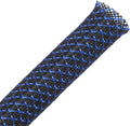 PET Expandable Braided Sleeving 100Ft-1 inch Wire Loom, Aibole Cable Sleeve Wrap,Black&Blue Blackblue