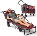 LEVELEVE Heavy Duty Folding Wagon - 2-in-1 Collapsible Cart, 400lb Capacity, All-Terrain Wheels w/Brakes & Side Pockets