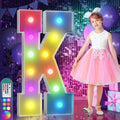 imprsv 4FT Colorful Marquee Letters K, 18 Colors Large Light up Letters Alphabet Sign with Remote, Large Marry Me Sign, Birthday Party Decorations Anniversary Wedding Decoration
