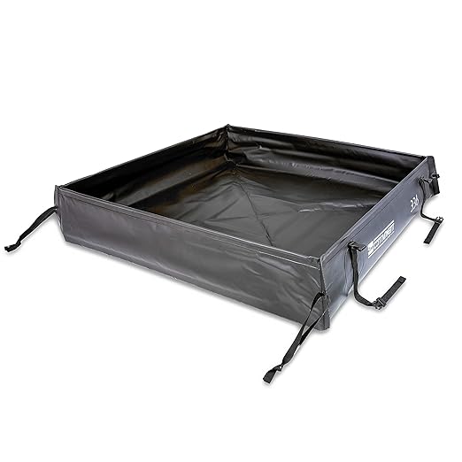 Folding Duck Pond - Portable Spill Containment Go Berm - 18 oz PVC, 3’x3’x6” - Black