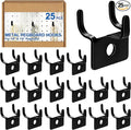 Tandefio 25 Pcs Pegboard Hooks Metal Prong Hook Peg Board for Hanging Hangers for Wall Picture Jewelry Display Tool (Black)
