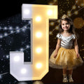 Pooqla 3FT Marquee Light Up Letters, Cool White and Warm White LED Big Mosaic Marquee Letters 3 Feet, Giant Letter Sign for Balloons Birthday Anniversary Wedding Party Decoration, Letter J