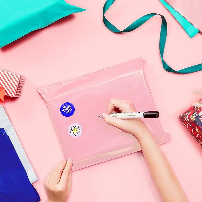 Fuxury Large Poly Mailers 19x24 Inch 500 Pcs, Bulk Shipping Bags for Clothing, Strong Adhesive Shipping Envelopes for Small Business Suppliers,Waterproof Mailers Poly Bags Mailing Envelopes Pink
