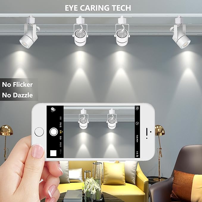 Dimmable 24-Pack GU10 White Track Lighting Kit with Dedicated Dimmer, All-in-One Plug in 3CCT Ceiling Spotlights with 26.2FT Track Rails, Accent Lighting for Home, Store, Moblie Cart and Office
