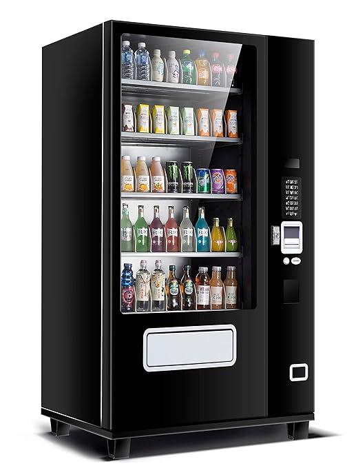 Refrigerated Beverage Vending Machine with Elevator Delivery Temp Control