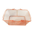 Shopping Basket Wire Portable Multipurpose Vegetables Fruit Storage with Handles for Garden Retail Store Pantry, Orange