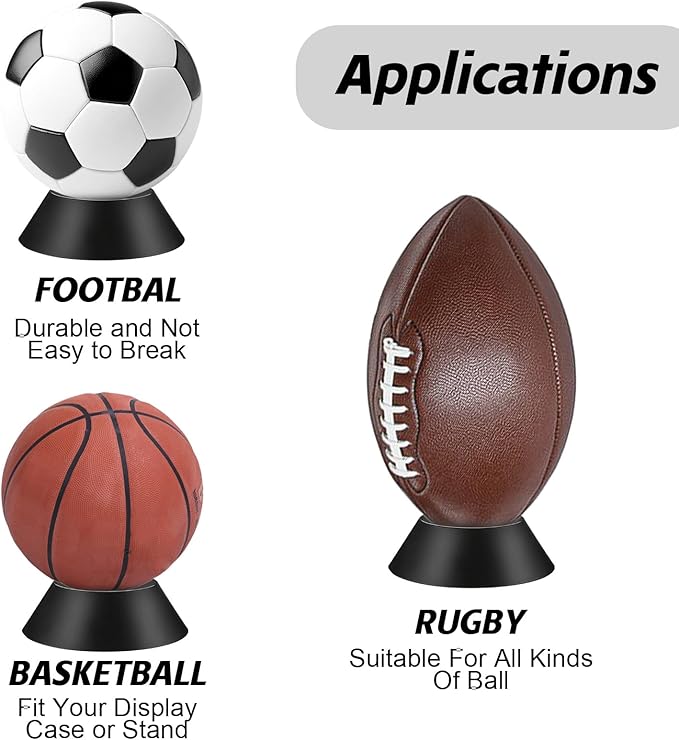 8 PCS Ball Display Rack, Plastic Sport Ball Holder Memorabilia Balls Pedestal Balls Holder Stand Durable Memorabilia Sports Ball-Stand Holders, Ball-Display Stands for Soccer Basketball Football
