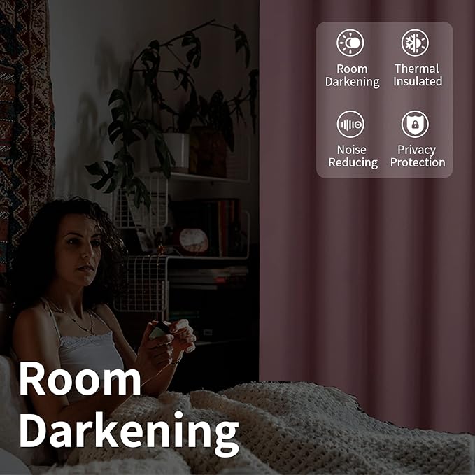 BGment Pink Room Divider Curtain 120 Inch Long - Wide Room Darkening Sliding Door Curtain for Nursery Privacy Themral Insulated Grommet Room Separator Drape, 1 Panel, 100 X 120