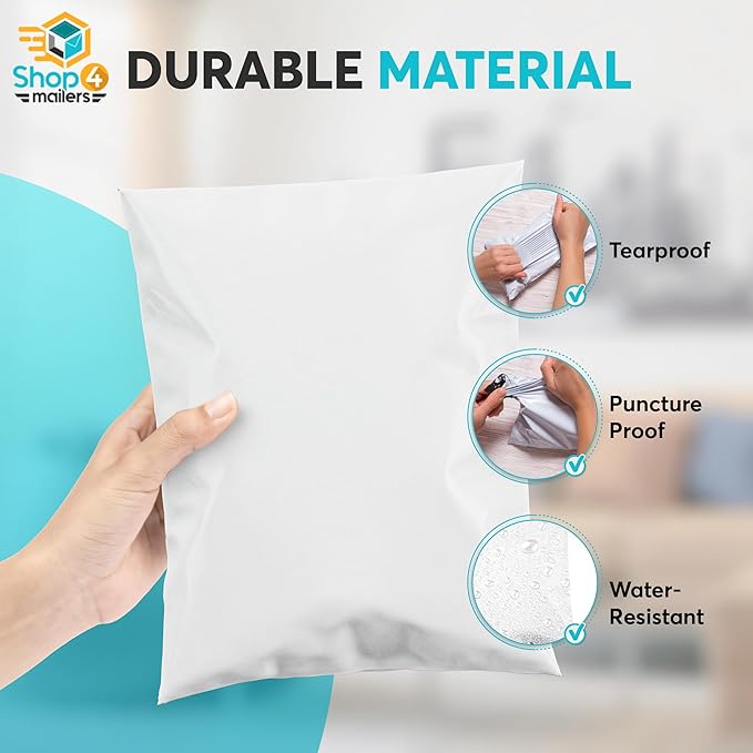Shop4Mailers 12 x 15.5 Heavy Duty Thick Large Shipping Poly Mailer Bags, Waterproof and Tear-Resistant Postal Package Envelopes 3 Mil, Permanent Adhesive Seal (100 Pack)
