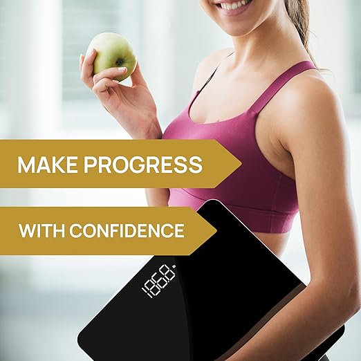 INEVIFIT Bathroom Scale, Highly Accurate Digital Bathroom Body Scale, Measures Weight up to 400 lbs. Includes Batteries