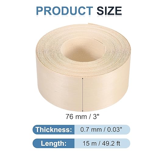 PATIKIL Maple Edge Banding, 3 Inch x 49.2 ft Wood Veneer Tape Pre-glued Flexible Plywood Edge Banding with Hot Melt Adhesive for Furniture Restoration