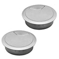 Desk Grommet 2-1/16" (53 mm), Desk Cord Hole Cover, Cable Grommet ABS Plastic, Desk Hole Grommet for Office and Home Table Cable, Detachable Adjustable Cable Cord Organizer (Silvery2 Pcs)