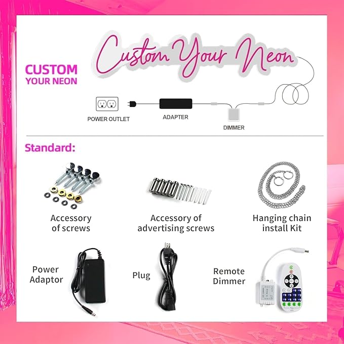 Custom Neon Sign, Business LOGO Neon Sign Customizable, Nail Neon Signs Personalized Larger LED Light up Sign for Business Wall Decor, Neon Name Sign for Hair Salon Lashes Studio Beauty Bar