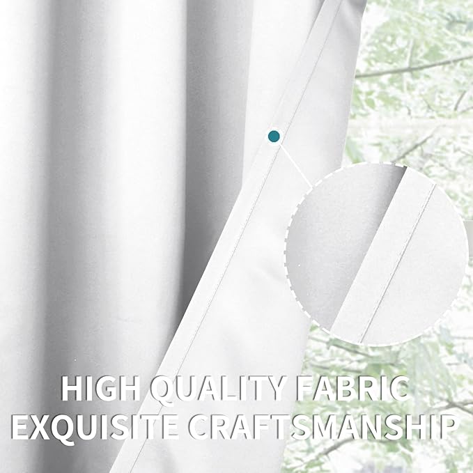 BGment Pure White Sliding Door Curtain 96 Inch Long - Wide Room Darkening Room Divider Curtain for Bedroom Privacy Themral Insulated Grommet Separator Drape, 1 Panel, 100 X 96