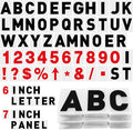 Leinuosen 300 Pcs Sign Letter Printed on Marquee Flexible Outdoor Black Portable Sign Board Plastic Changeable Letters and Numbers Punctuation Acrylic Numbers(6'', 7'')