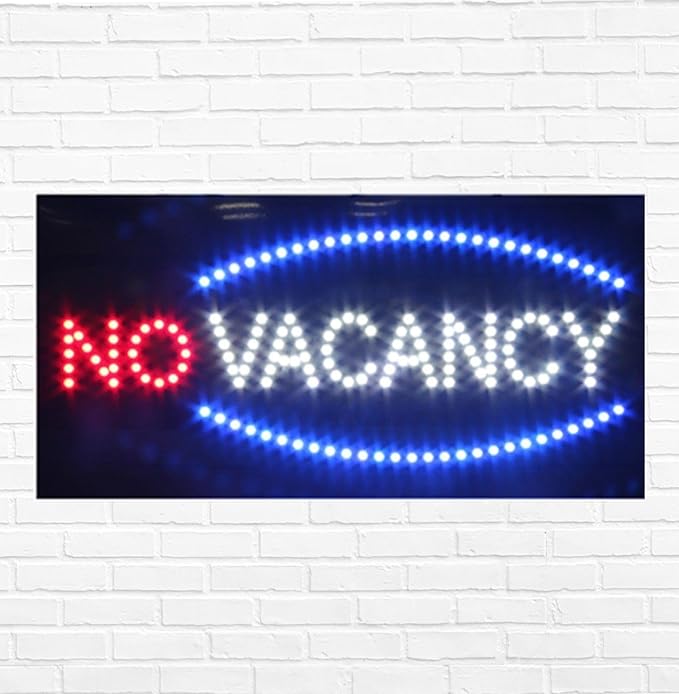 LED Vacancy/No Vacancy Sign for Retail Business Displays | Advertising Electronic Light Up Sign for Windows Walls |12"H x 24"W x 2"D