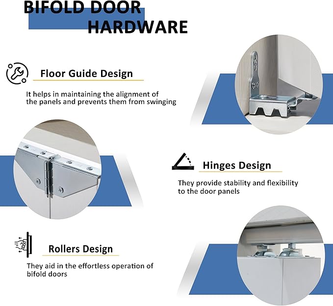 BARNER HOME Bi-fold Doors - Cane Closet Door for 36" x 80" Opening, Webbing & Wood Interior Door Slab, Including Hardware, MDF, White Folding Door for Wardrobe