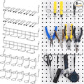 Coume 6 Pcs Pegboard Screwdriver Holders Organizer Pegboard Plier Holders Stainless Steel Peg Board Tool Utility Hooks Accessories Shelving Display Multi-Ring Tool Racks for Shop Store(Silver)