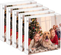 NIUBEE 4x4 Acrylic Frames 5 Pack, Double Sided Clear Picture Display
