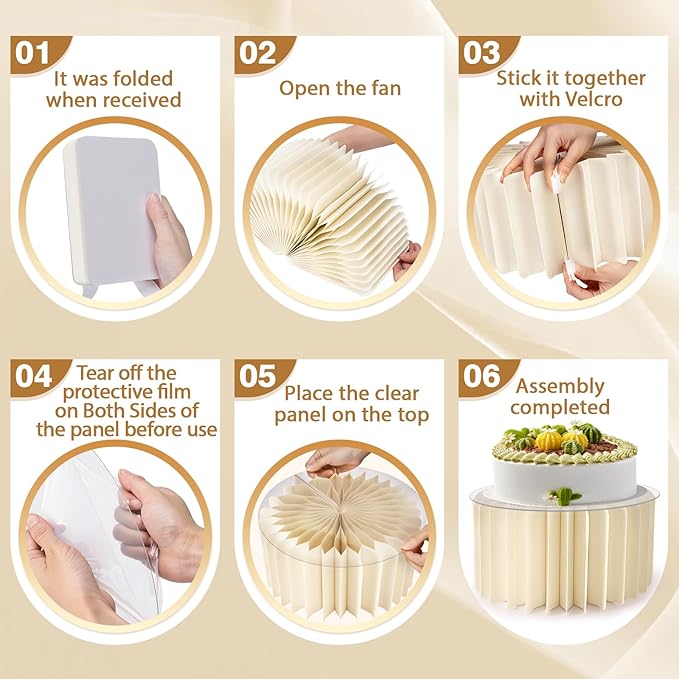 Buffet Risers, 11.8in Large Foldable Display Stand Food Risers for Buffet Table, Dessert Table Display Set with Mini Signs, White Cardboard Cylinder Display Stands Risers for Cake Jewelry Figure Party