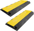 Cable Protector Ramp 2 Packs - 3 Channels Driveway Hose Protector with 39000 LBS Capacity Rubber Modular Cable Ramp for Garden Hose Wire Cord, Drive Over Cover Protector