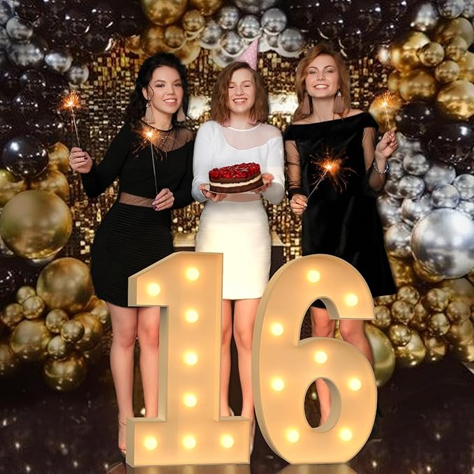 3FT Marquee Numbers, Light Up Numbers 7 for 7th 27th 70th Birthday Decorations, Big Numbers for Party Decorations, Large Light Up Numbers for Party Decor DIY Pre-Cut Foamboad Mosaic Numbers