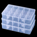 3pcs Clear Storage Small Parts Organizer Box Storage Bin With Dividers Multi Compartment for Beads Art DIY Tackle Box Organizer (CM-15 compartments)