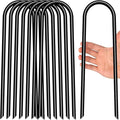 Heavy Duty Trampoline Stakes Anchors High Wind U Type Sharped Ends Safety Ground Anchors Galvanized Steel 11.8 inch for Soccer Goals,Tents and Garden Decorations