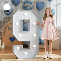 Marquee Numbers 3 Feet Tall Big Light Up Numbers 9th 19th 90th Happy Birthday Decorations White Anniversary Party Decor Large Cardboard Prop Backdrop Sign 9