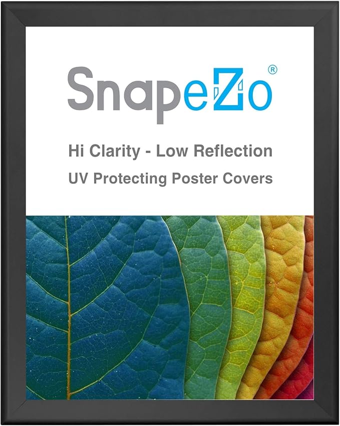 SnapeZo Poster Frame 36x48 Inches, Black 1.7 Inch Aluminum Profile, Front-Loading Snap Frame, Wall Mounting, Wide Series