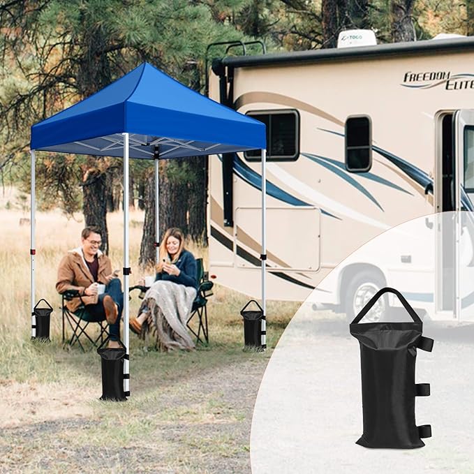 COOS BAY Heavy Duty Weight Bags for Outdoor Pop Up Canopy, Sand Bag Anchor Kit for Instant Shelter, 4-Pack, Black (Sand Not Included)