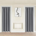 JIUZHEN Blackout Doorway Curtains 80 inch Length - 2 Panels Thermal Insulated Privacy Soundproof Rod Pocket Closet Door Curtains Room Divider for Bedroom,Office, 42 x 80 inches, Light Grey