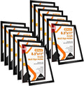 12 Pack 8.5x11 Acrylic Sign Holder Wall Mount with Framed Border, Peel & Stick Adhesive & 180° Flip Design - Single-Sided Clear Plastic Display for Menu, Poster, Flyer (Horizontal/Vertical) - Office, Home, Restaurant,No Drilling