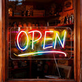 Open Signs for Business, LED Neon Open Sign Lighted Open Lights for Business Window Door Wall Hanging Coffee Snack Bar Restaurant Barbershop Retails Store Shop, USB Power & Dimmab