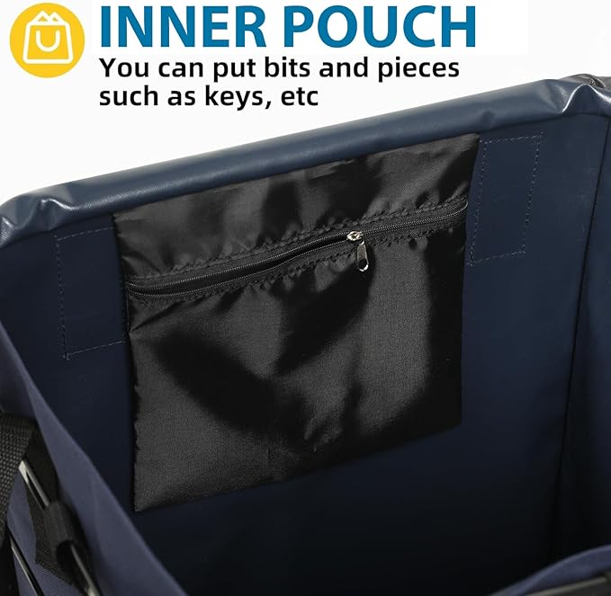 Shopping Cart Liner (Without Trolley), 14.7" X 13.2" X 20" Square Bottom, Fits Grocery Carts, Cover Adjustable Straps, Waterproof Oxford Cloth (Blue)