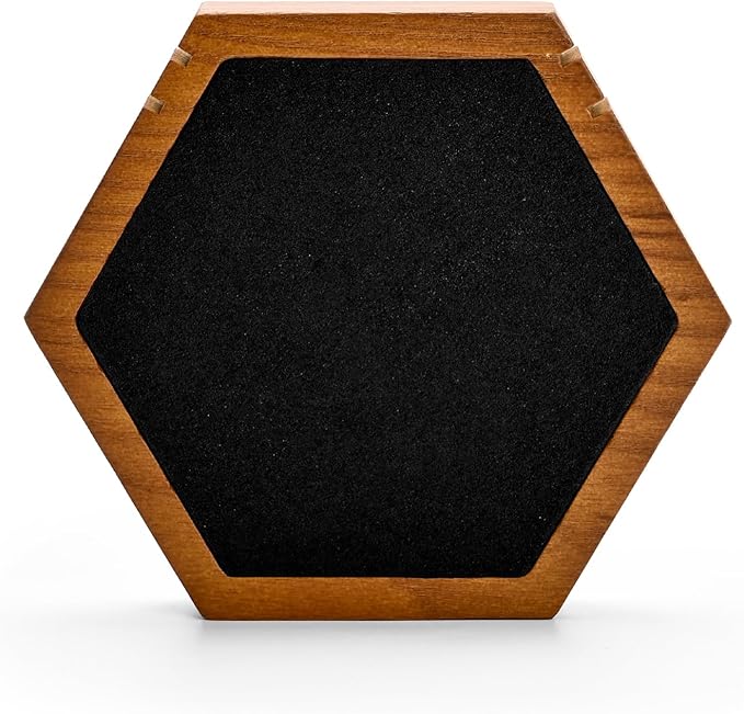 Solid Wood Hexagon Necklace Holder Stand Retail Hanging Jewelry Necklace Stand Display for Vendors(Black)