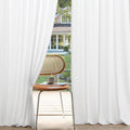 MIULEE Non-See-Through Privacy Linen Curtains 2 Panels, Light Filtering Window Curtains Farnhouse Textured Back Tab Semi Sheer Drapes for Bedroom Living Room, 52 x 96 Inches Long, Pure White