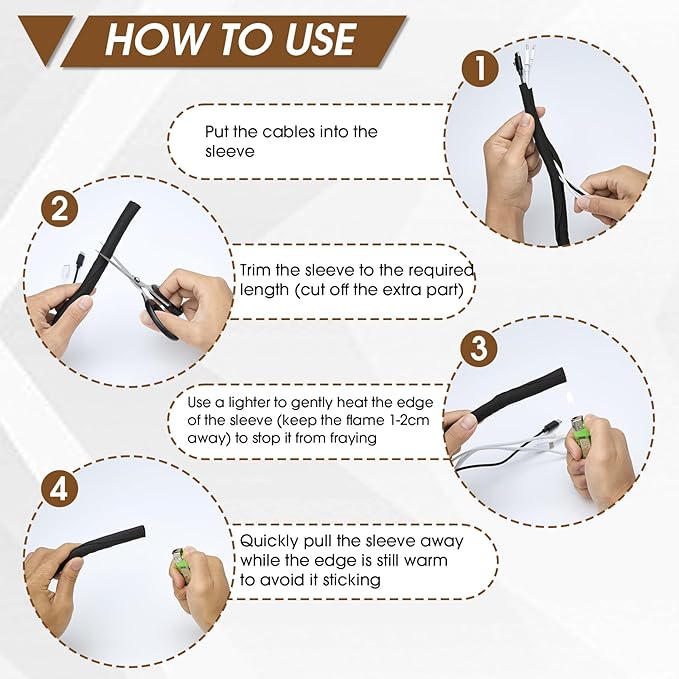 Cord Protector from Pets no Chew, 10FT-1/2inch Cord Managment Cable and Wire Protector from Rabbits, Cats and Other Pets Black