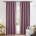 PONY DANCE Blackout Curtains for Bedroom 90 inches Long 2 Panels Set, Thermal Insulated Rod Pocket Black Out Window Drapes, Noise Reducing Window Treatment for Living Room(W42 x L90 inch, Dusty Rose)