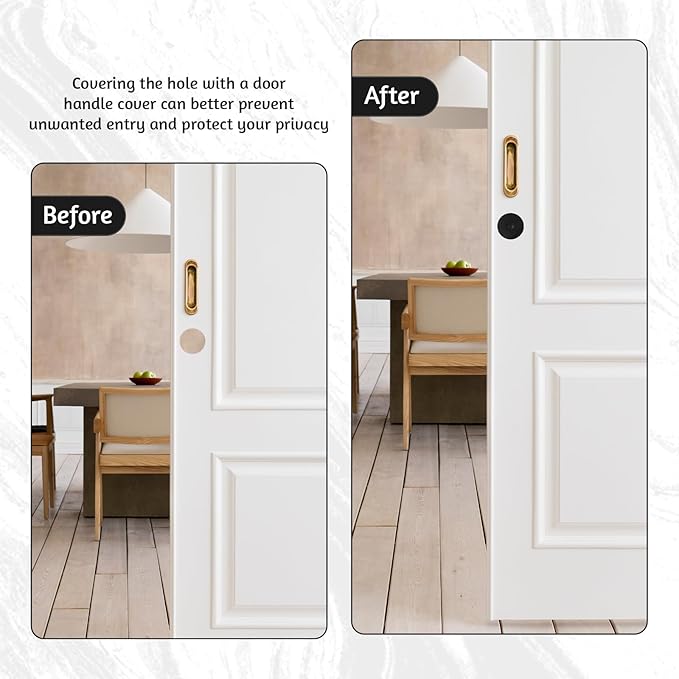 2 Sets Door Hole Cover Plate, Door Knob Cover Plate 2-5/8" Diameter Black Door Knob Covers Door Hole Filler Plate for Home Security (2, Black)