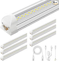 6 Pack 50w 4ft Led Shop Light, Super Bright 7500lm 5000k V Shape 4' Led Shop Lights, Linkable 4 Foot Led Shop Lights for Garage Warehouse, Supermarket, Basement, Barn, Storage Area