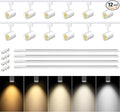 VANoopee 5-Color 12-Light LED Track Lighting Kit with 13FT H Type Track Lighting Rail LED Track Light Heads Dimmable Modern Kitchen Track Lighting Fixtures Ceiling Spotlight, CRI90+ 10W 800lm White
