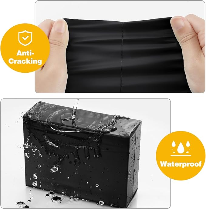 Famagic Poly Mailers, 50pc 19x24 Inch Opaque Shipping Bags, Tearproof and Waterproof Chic Mailing Envelopes, Self Seal Black